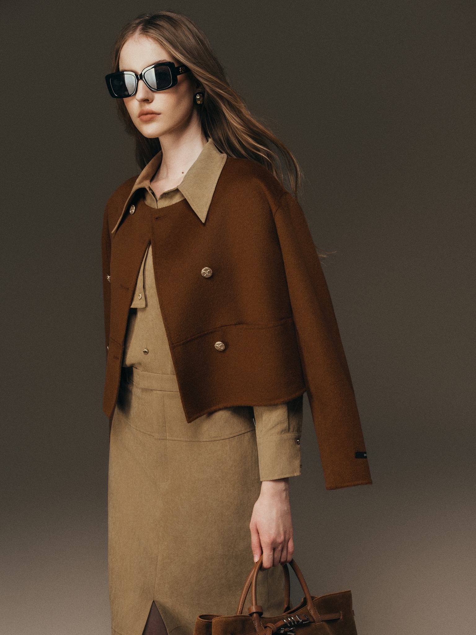 Áo dạ Handmade 2 hàng cúc dáng ngắn